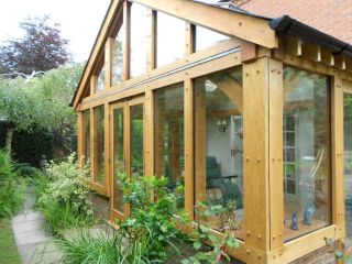 Oak summerhouse garden building extension